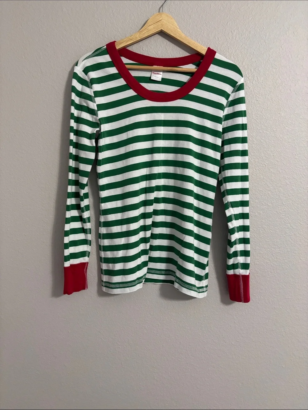 Hanna Andersson Women’s Cotton Christmas Holiday Green Striped Pajama Set Size M